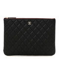 Caviar Quilted Medium Cosmetic Case Black