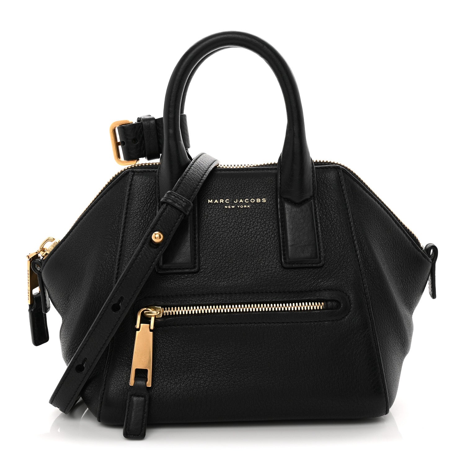 Textured Calfskin Mini Incognito Satchel Black