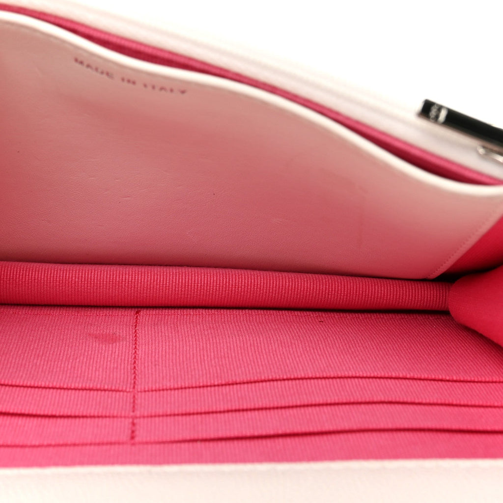 Caviar Quilted Chanel 19 Wallet On Chain WOC White Pink