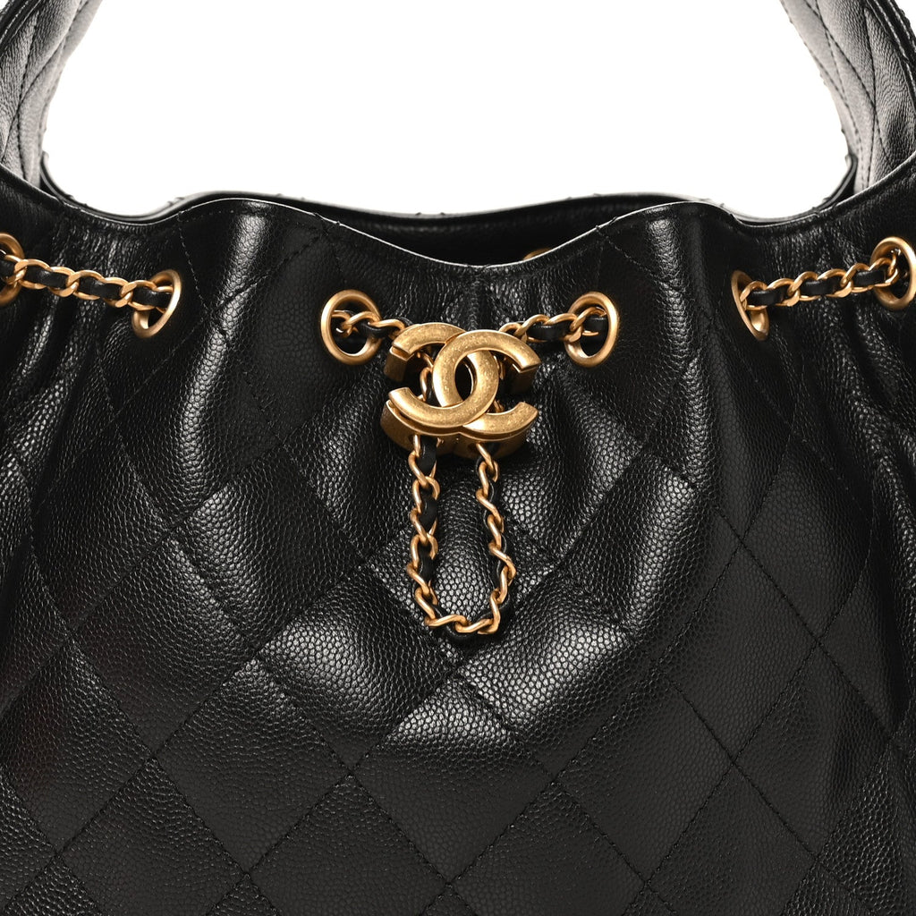 Caviar Quilted Small Chanel 25 Handbag Black