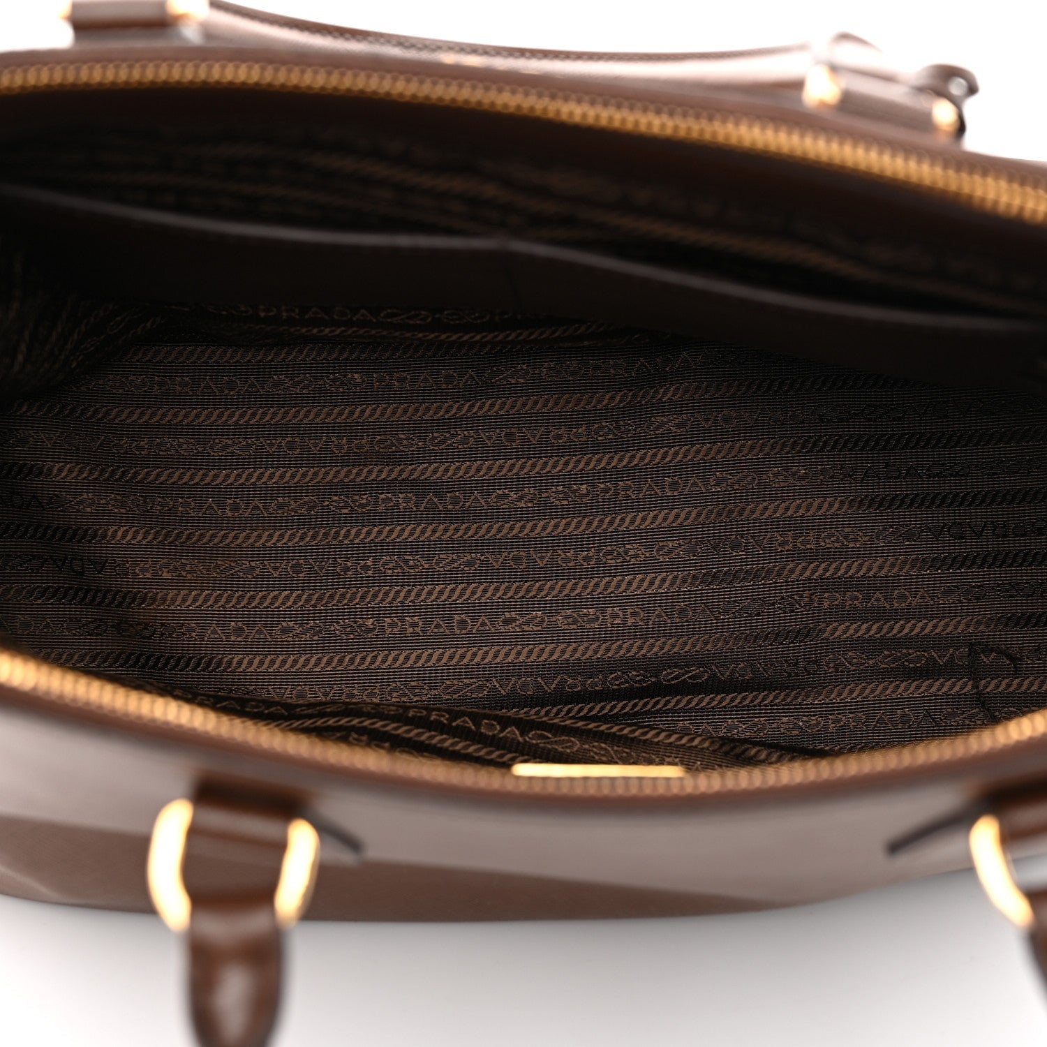 Saffiano Lux Large Galleria Double Zip Tote Cacao
