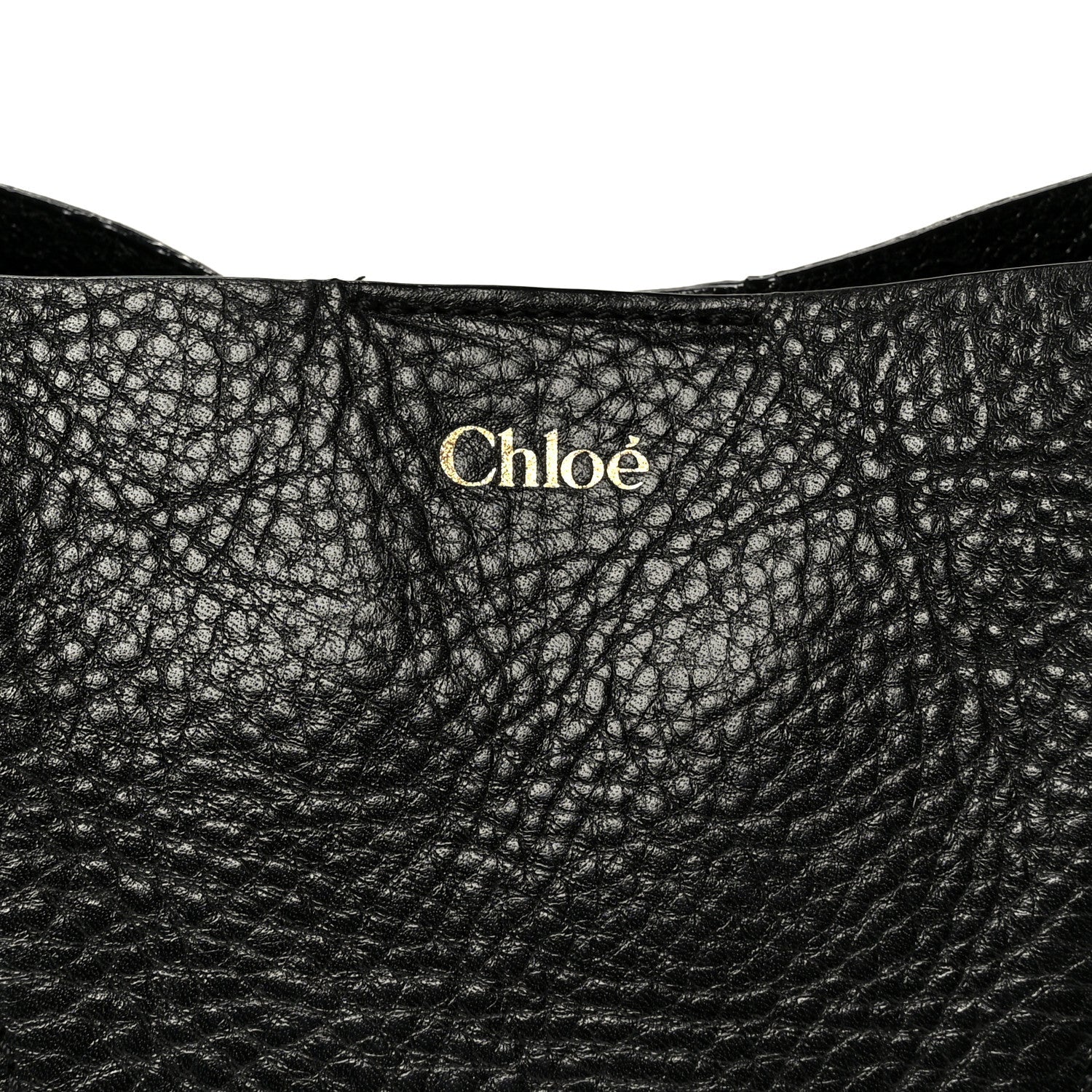 Grained Calfskin Small Spin Tote Black