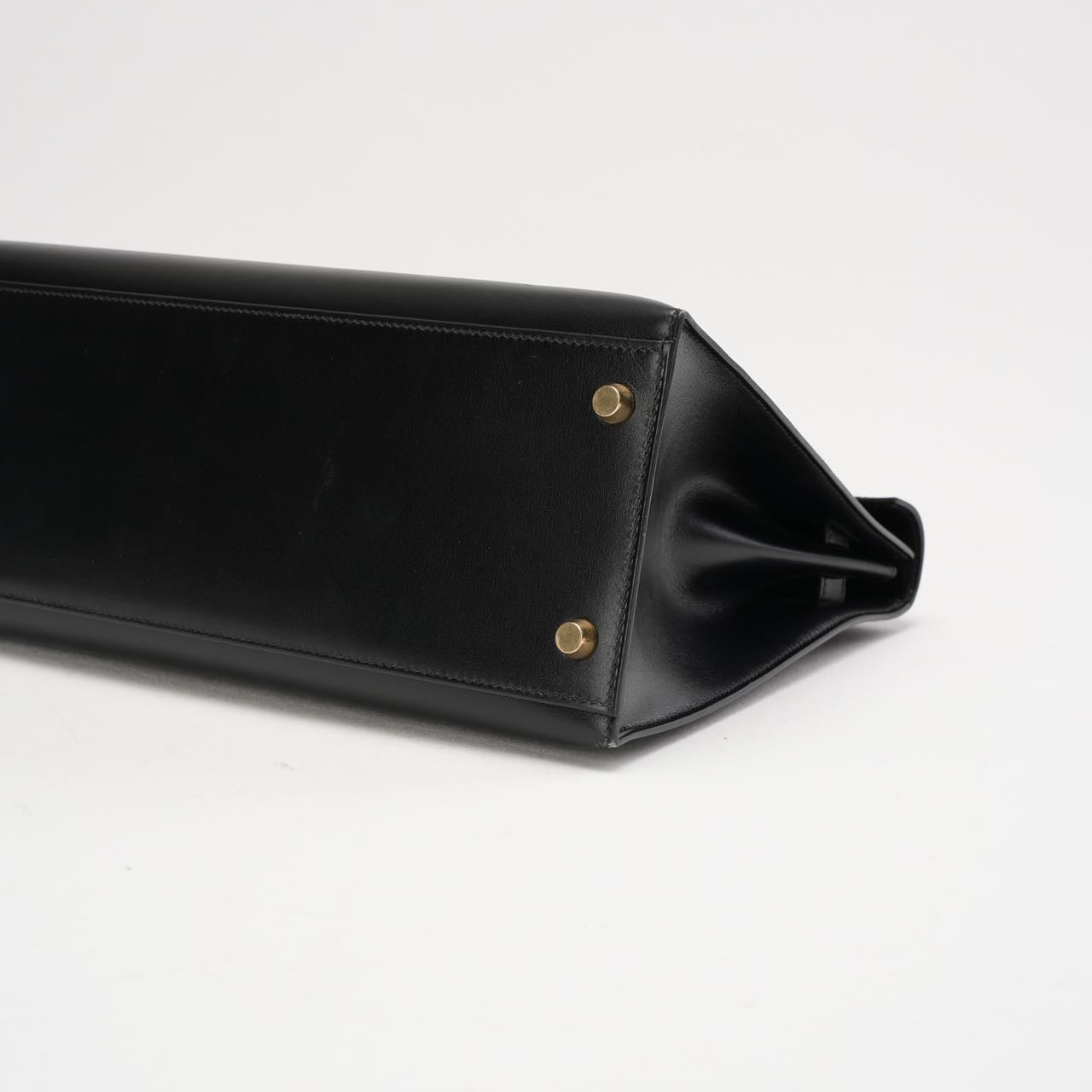 Hermes Black Kelly 32 Sellier in Box Leather 2000