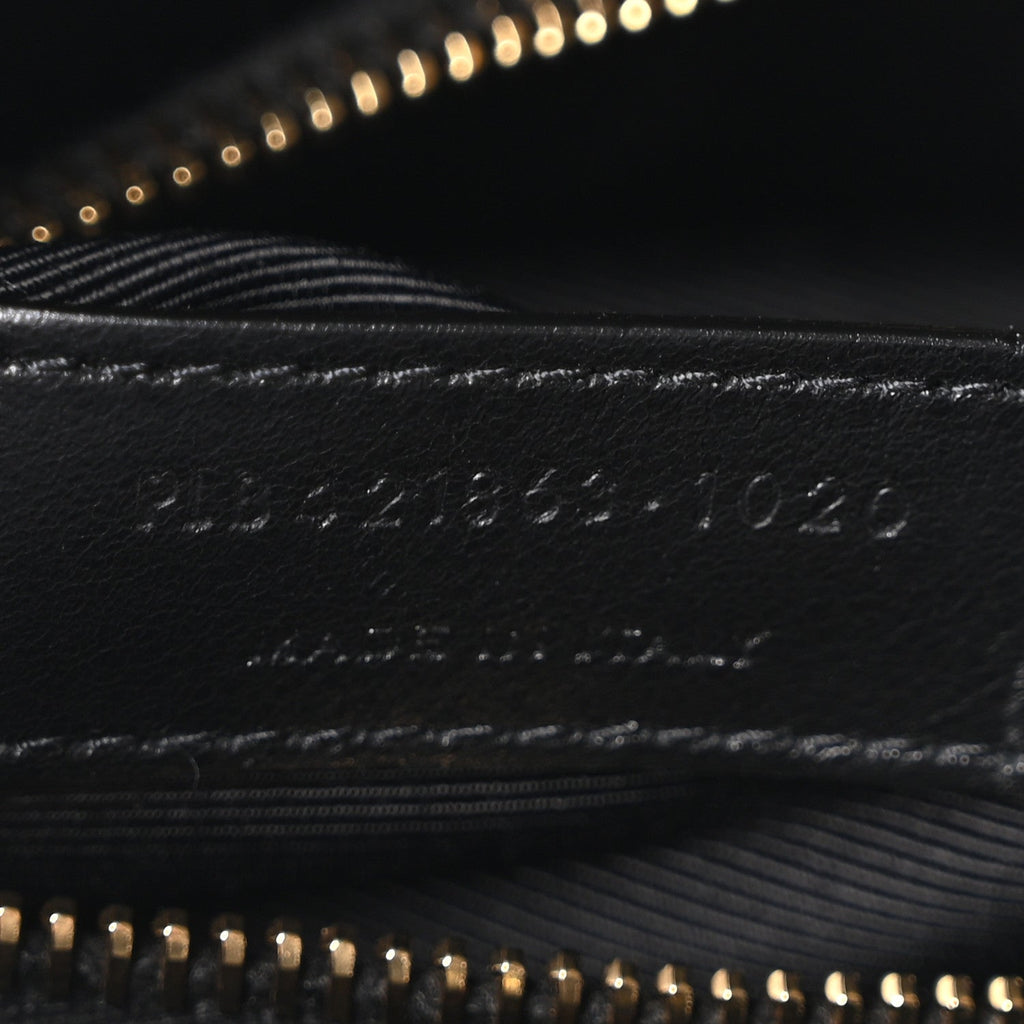 Calfskin Crocodile Embossed Baby Sac De Jour Black