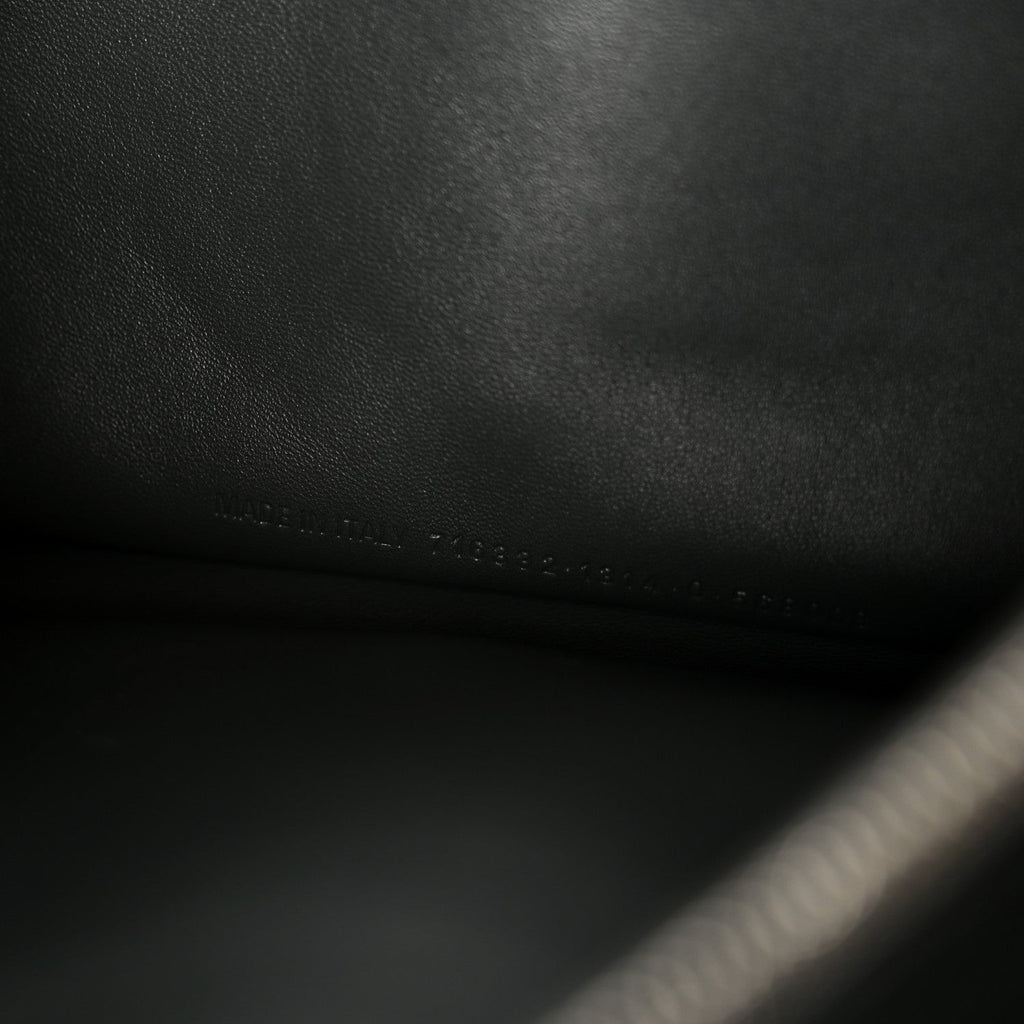 Metallic Crushed Calfskin Large Crush Chain Bag Steel Grey