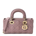 Lambskin Cannage Small Lady D-Joy Peony Pink