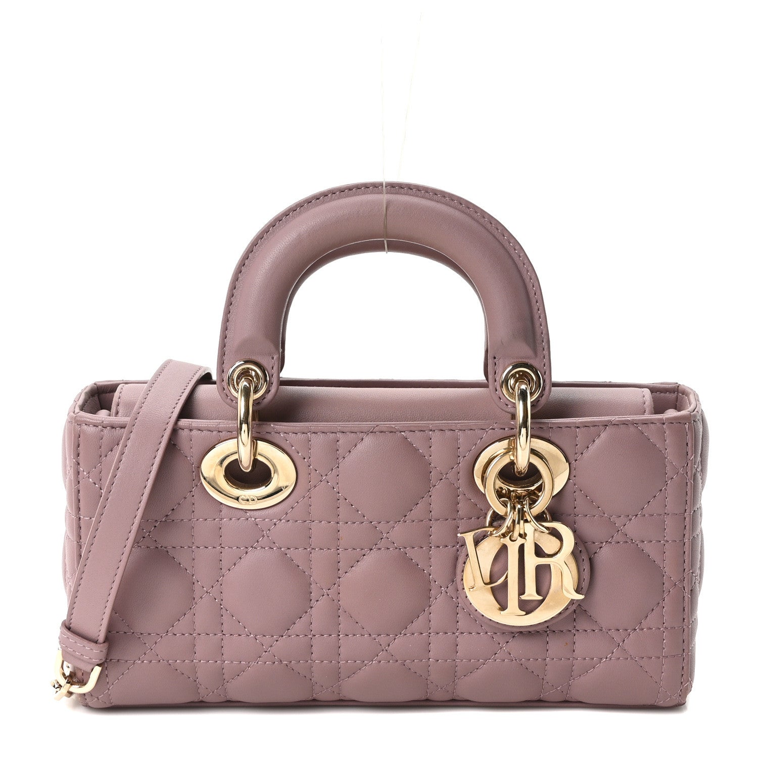 Lambskin Cannage Small Lady D-Joy Peony Pink