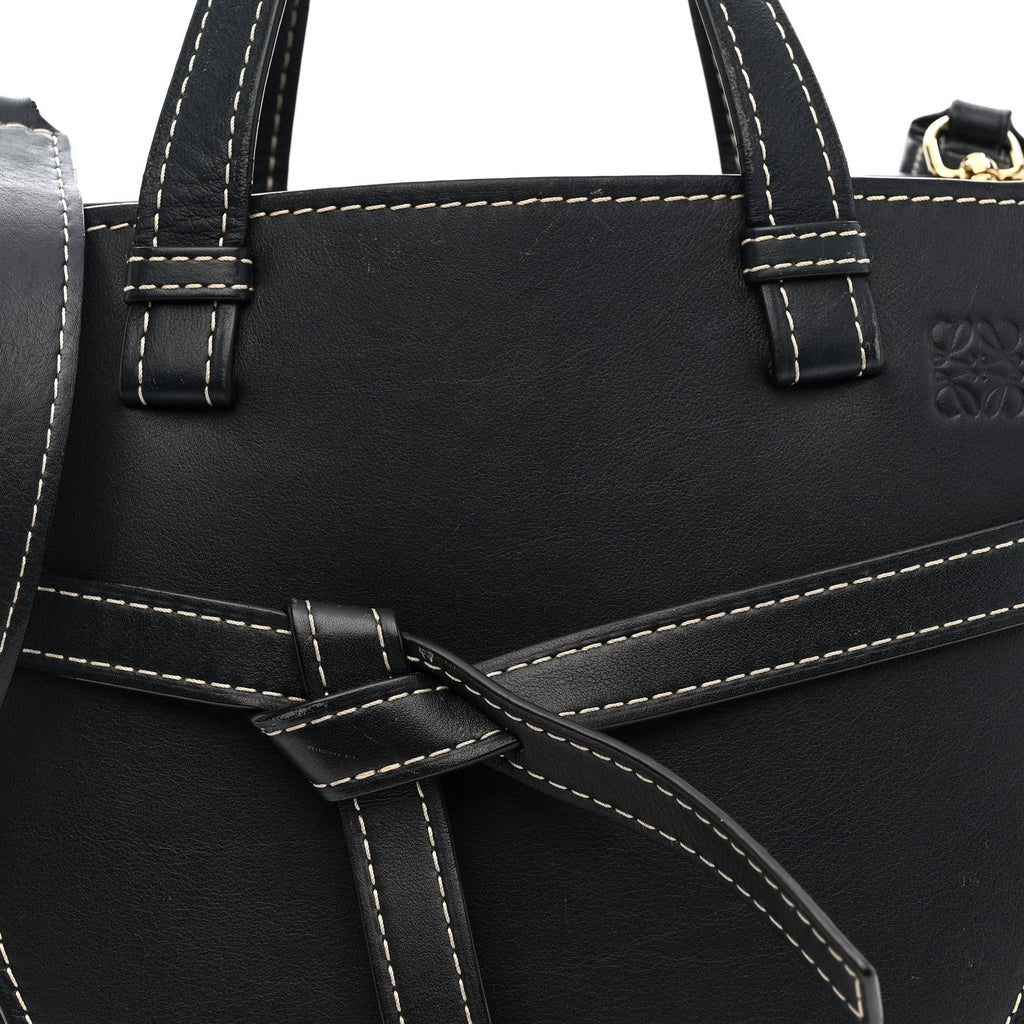 Calfskin Small Gate Tote Midnight Blue