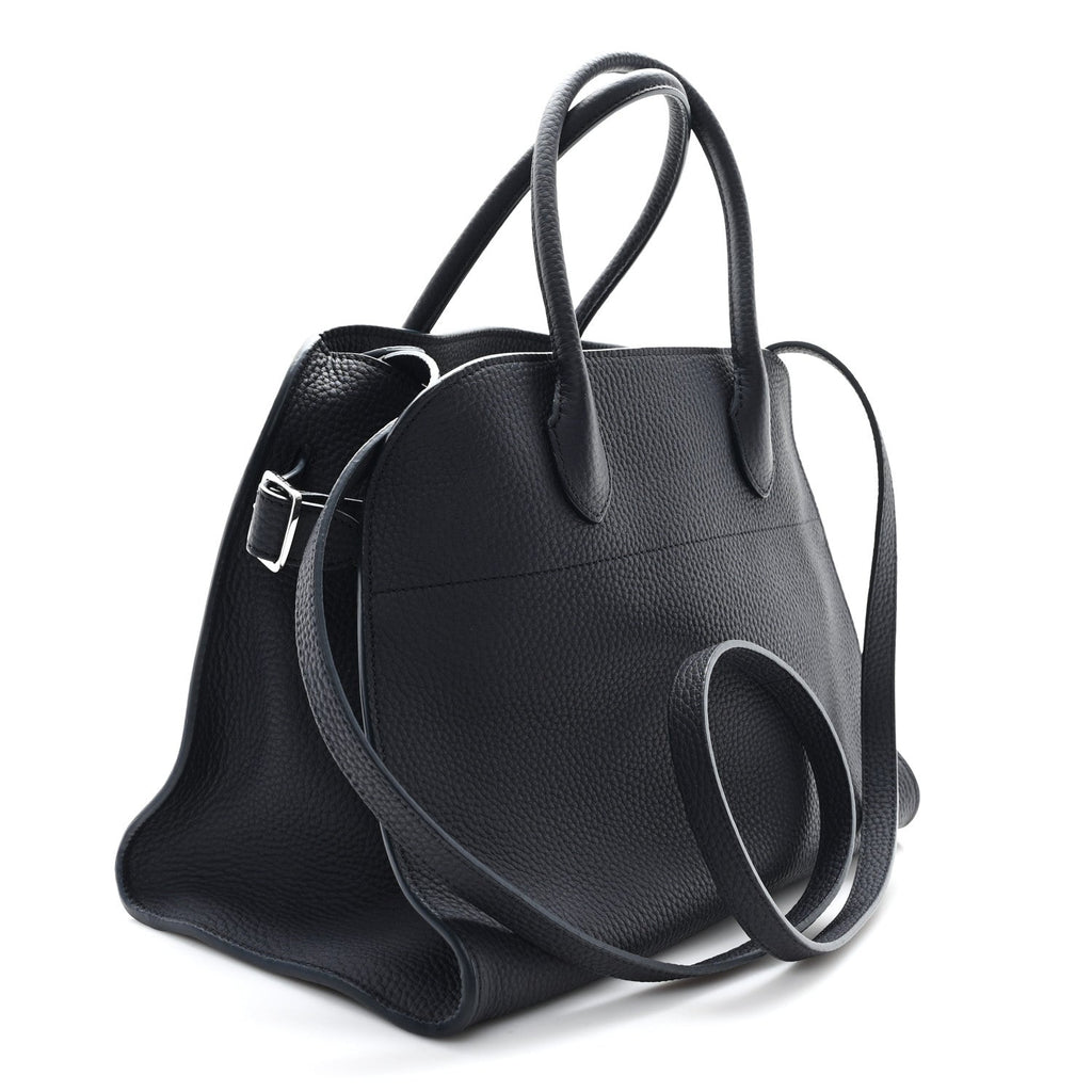 Matte Grained Calfskin Soft Margaux 12 Marine