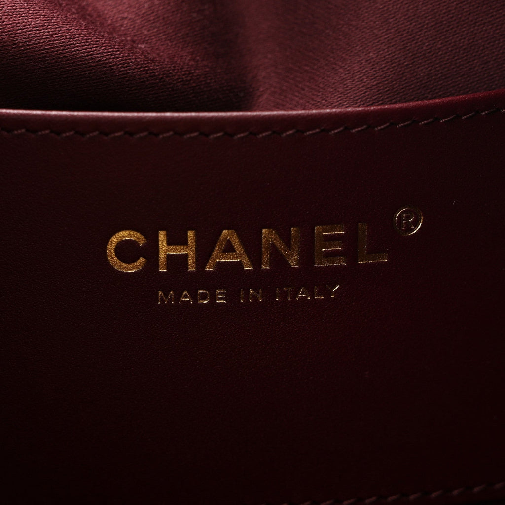 Goatskin Quilted Small Chanel 25 Handbag Dark Burgundy