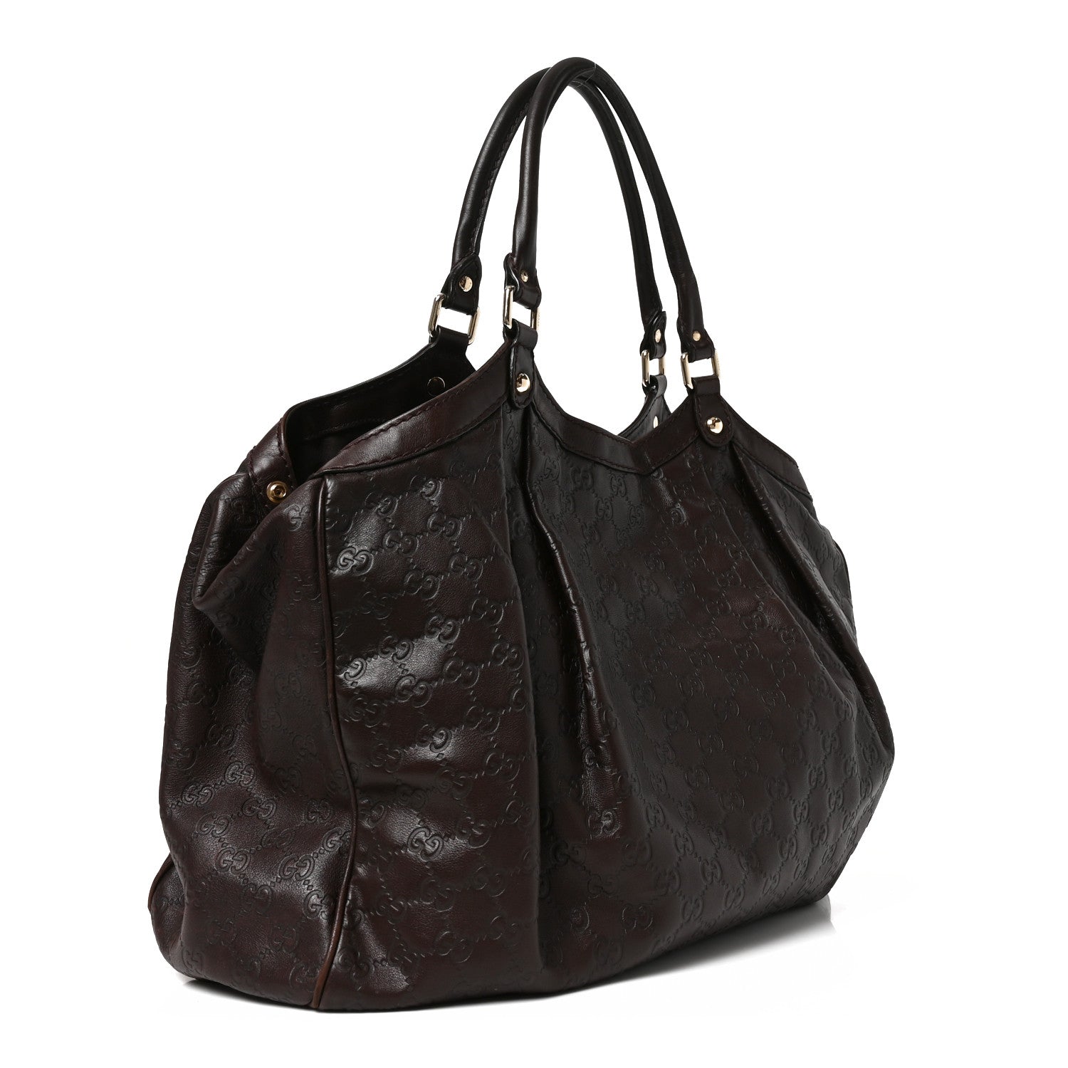 Guccissima Large Sukey Tote Dark Brown