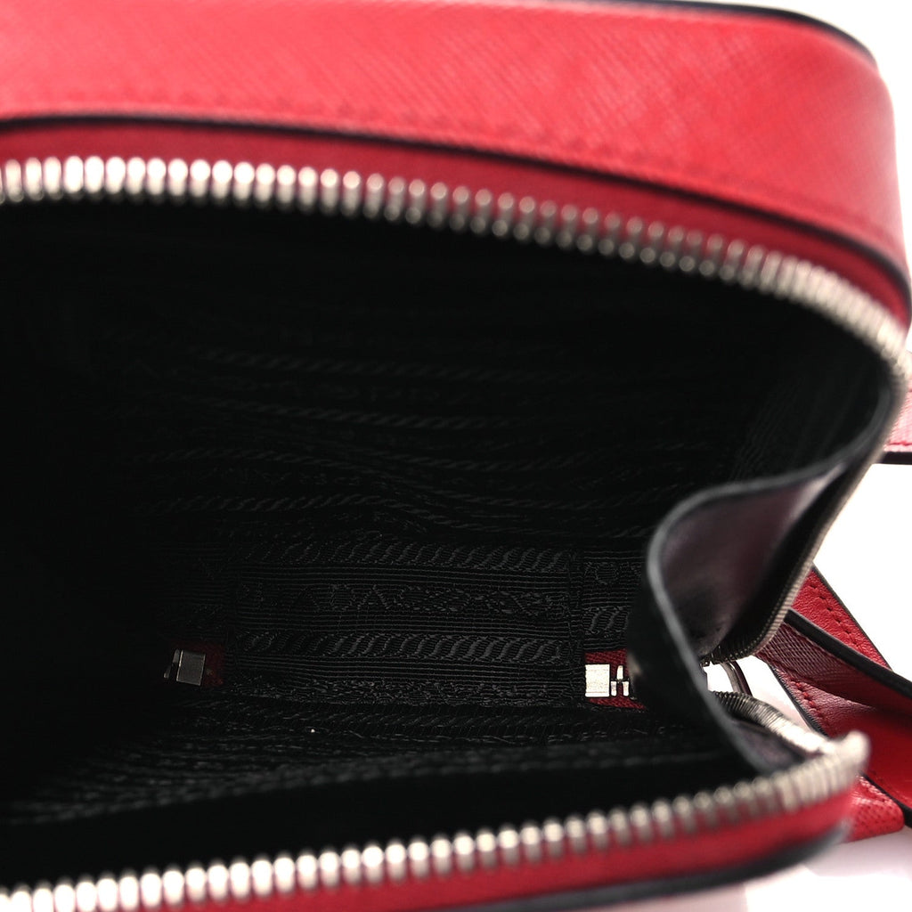 Saffiano Harness Crossbody Travel Pouch Fuoco