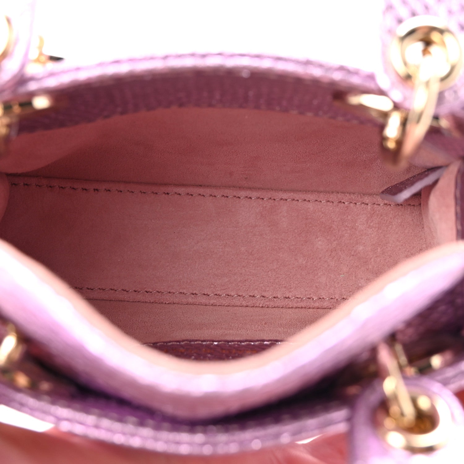 Metallic Karung Micro Lady Dior Light Purple