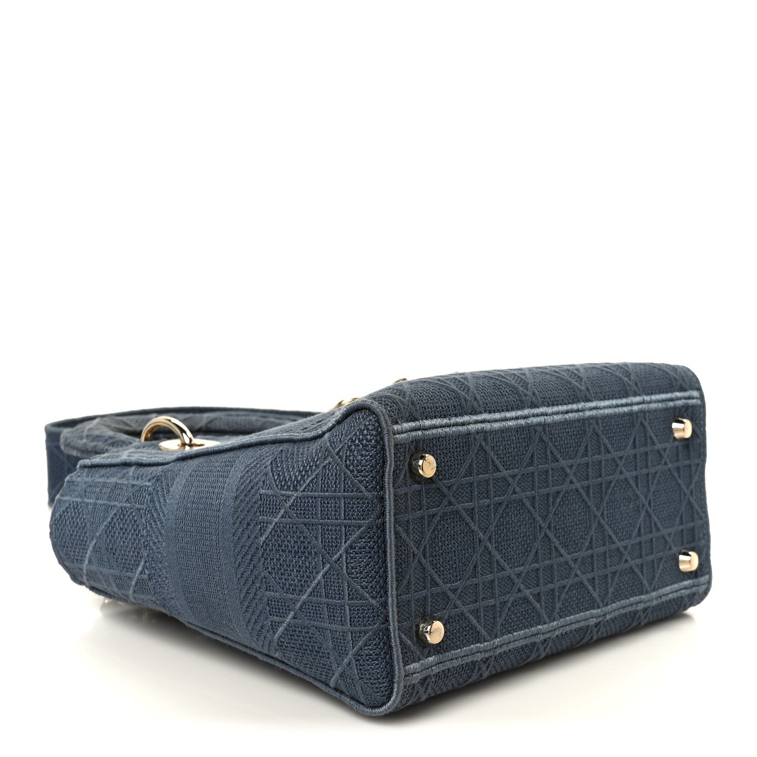Canvas Embroidered Cannage Medium Lady D-Lite Denim Blue