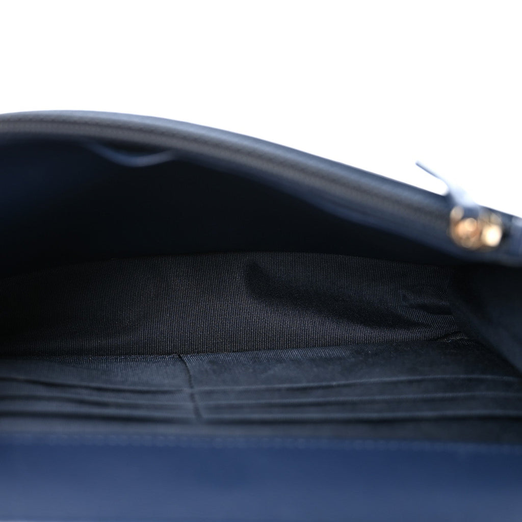 Caviar Quilted Boy Wallet On Chain WOC Navy