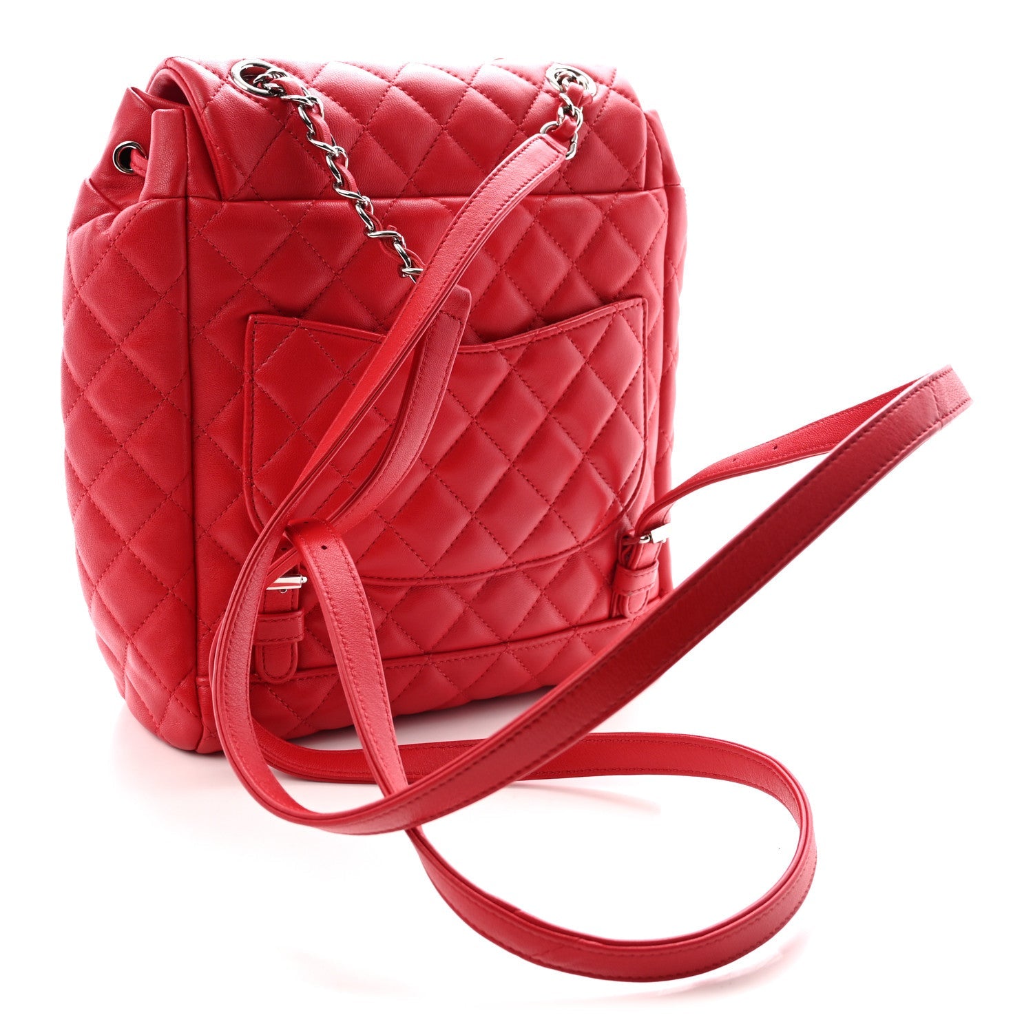 Lambskin Quilted Small Urban Spirit Backpack Red