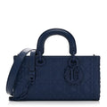 Calfskin Cannage Diamond Medium Lady D-Joy Navy Blue
