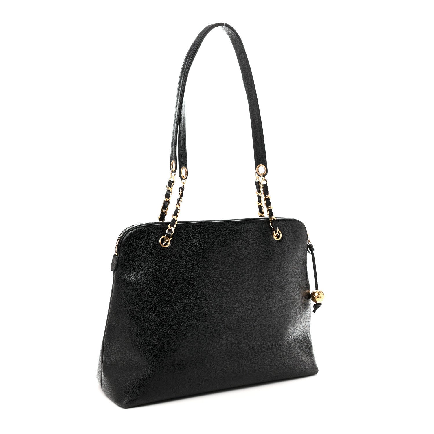 Caviar Large CC Shoulder Bag Black