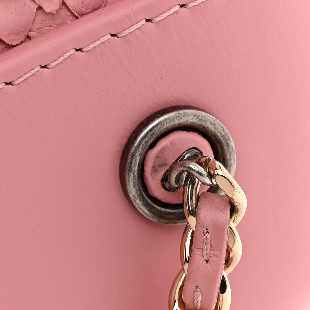 Snakeskin Small Gabrielle Backpack Light Pink