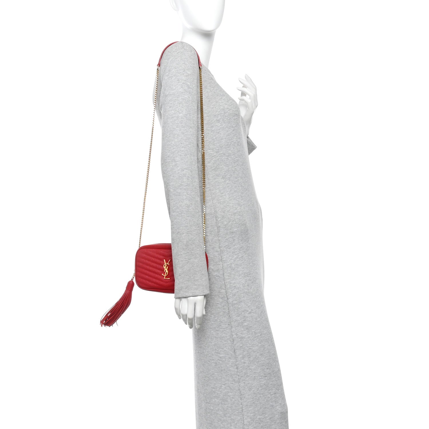 Grain De Poudre Matelasse Monogram Mini Lou Camera Bag Eros Red