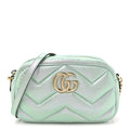 Iridescent Nappa Chevron Matelasse Small GG Marmont Chain Shoulder Bag Iridescent Salvy Green