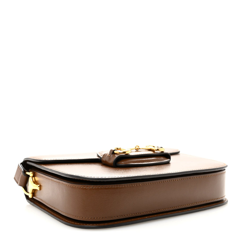 Azalea Calfskin Horsebit 1955 Shoulder Bag Brown Sugar