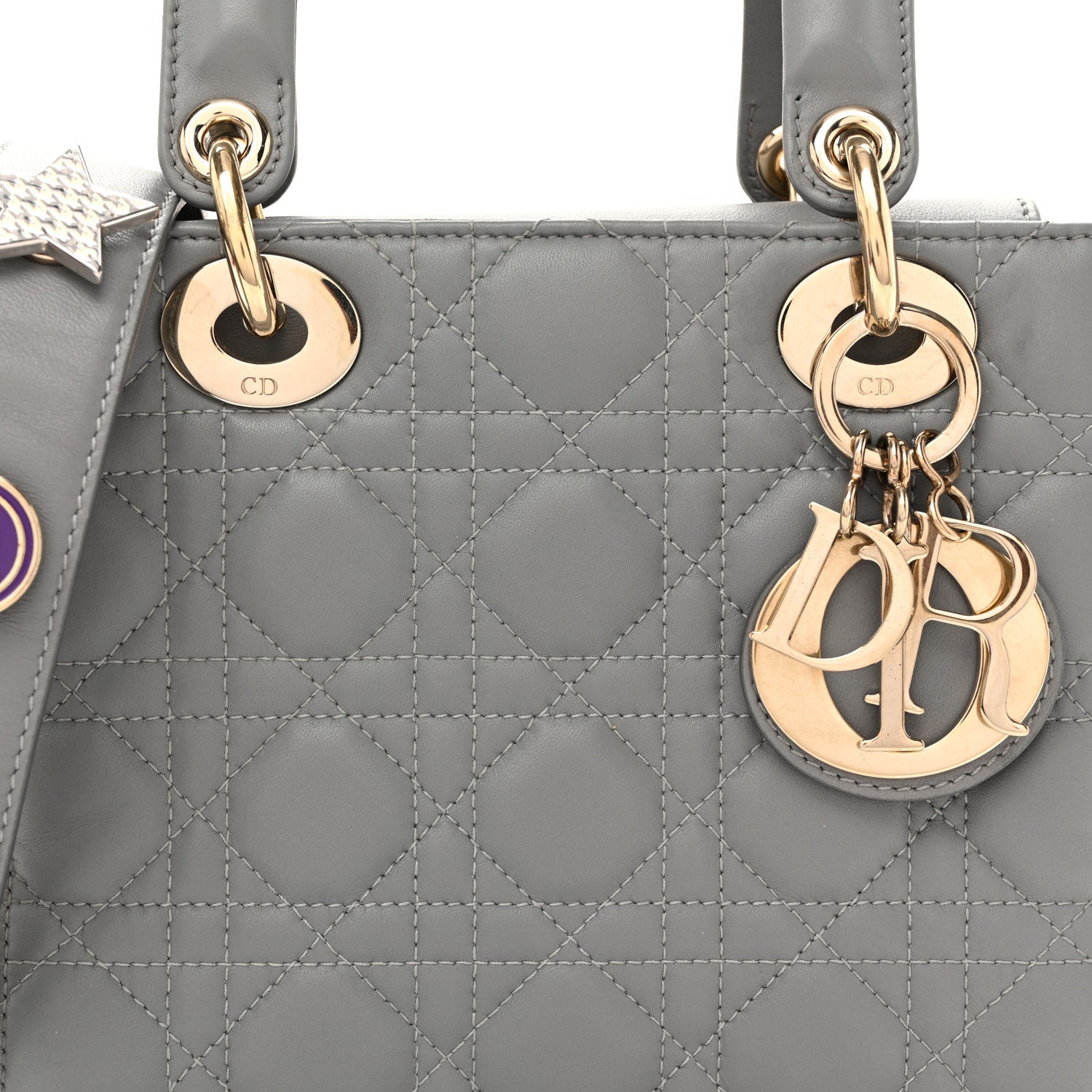 Lambskin Cannage Small My ABCDior Lady Dior Grey