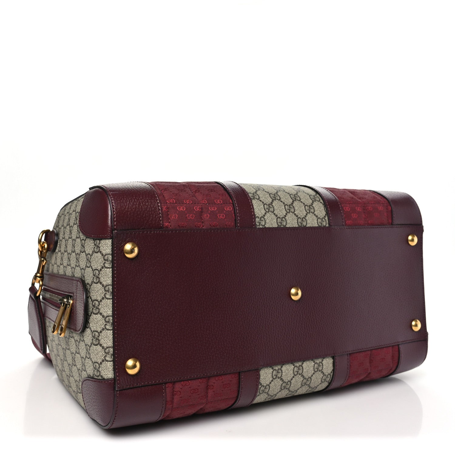 Monogram GG Mignon Textured Dollar Calfskin GG Supreme Monogram Quilted Medium Savoy Duffle Bag Burgundy Beige Ebony