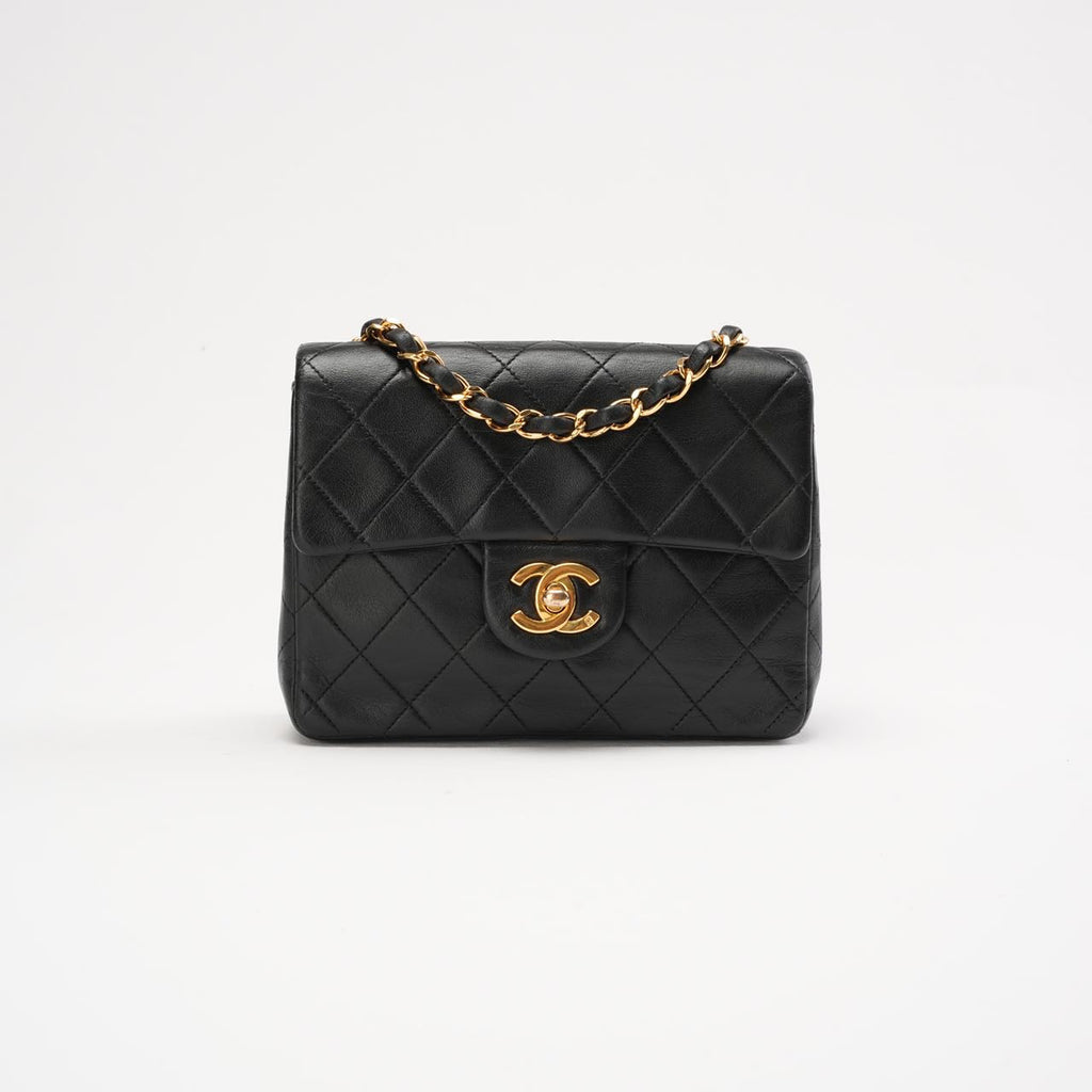 Chanel Vintage Mini Square Classic Flap Lamb Black 1996