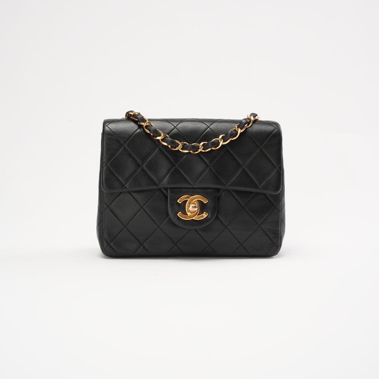 Chanel Vintage Mini Square Classic Flap Lamb Black 1996