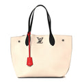 Calfskin Lockme Go Tote Kabuki Red Quartz Black