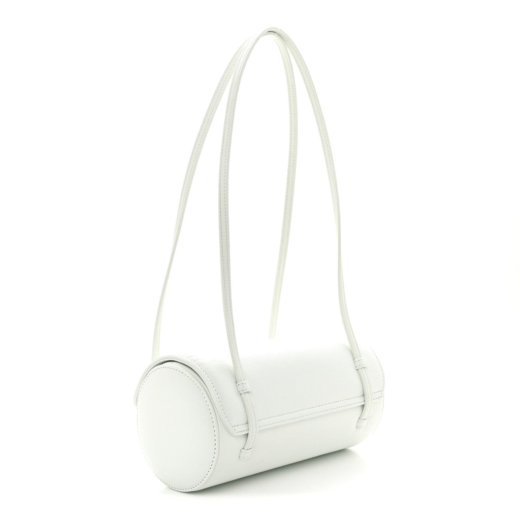 Shiny Caviar Preppy Coco Small Bowling Bag Light Blue