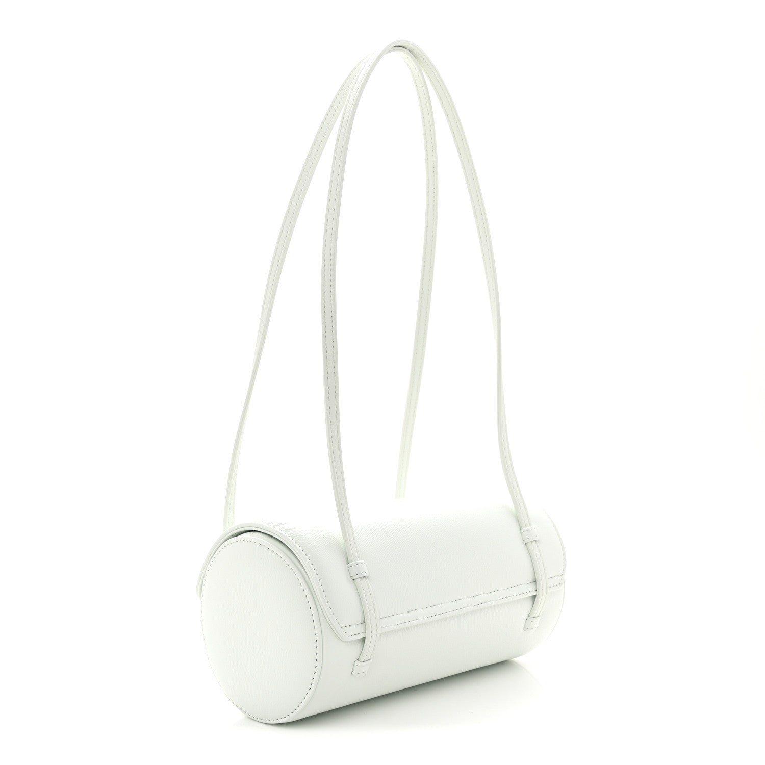 Shiny Caviar Preppy Coco Small Bowling Bag Light Blue