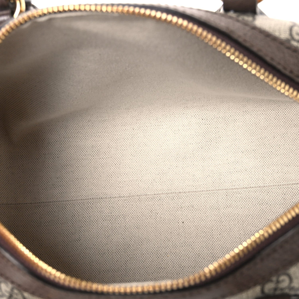 GG Supreme Monogram Web Small Ophidia Top Handle Bag Beige Ebony
