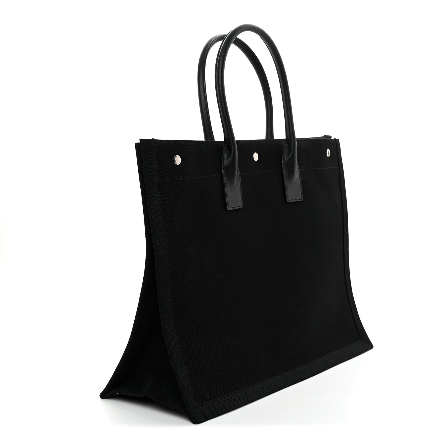 Linen Calfskin Rive Gauche Tote Black