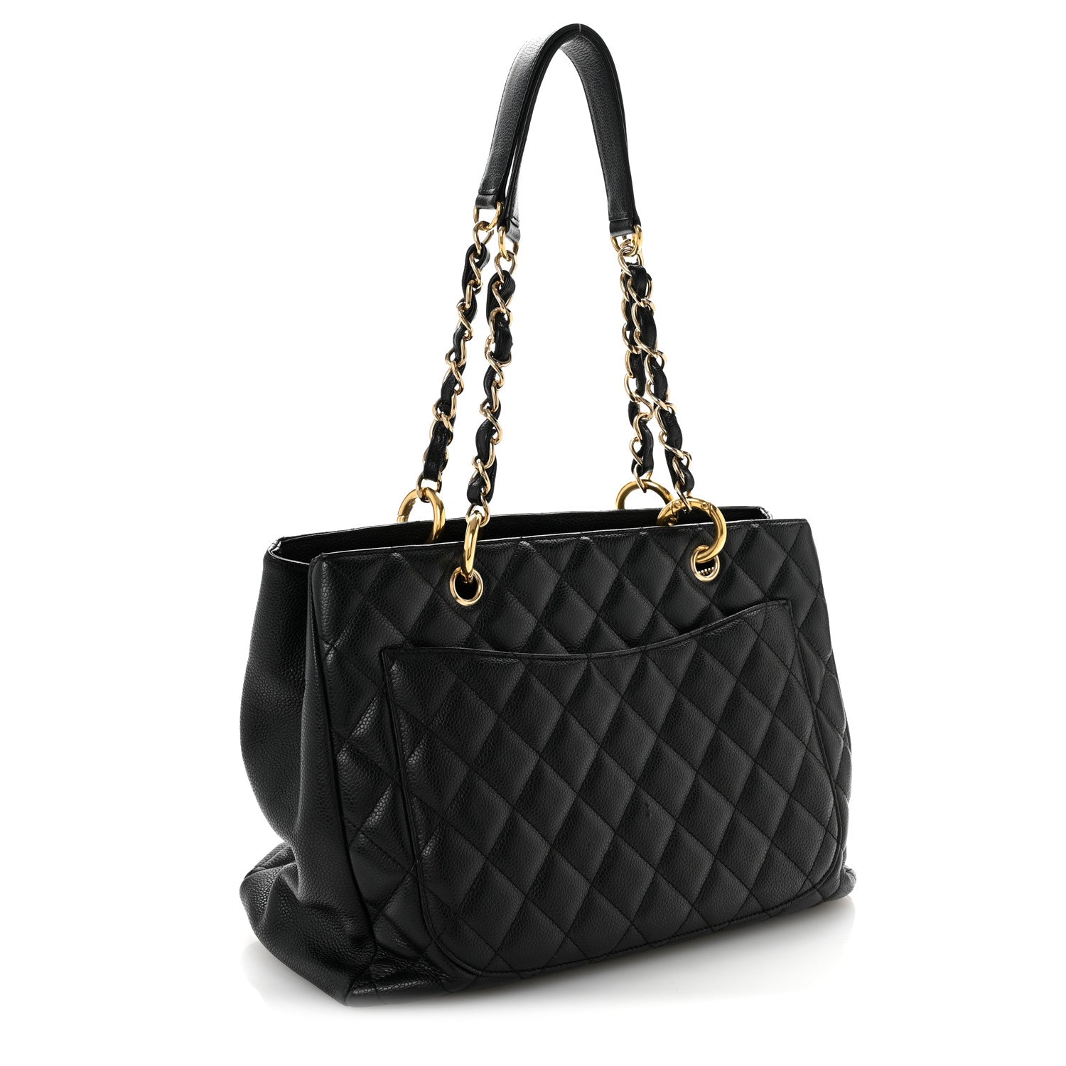 Caviar Quilted Grand Shopping Tote GST Black