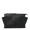 Smooth Calfskin Tri-Fold Clutch on Chain Black