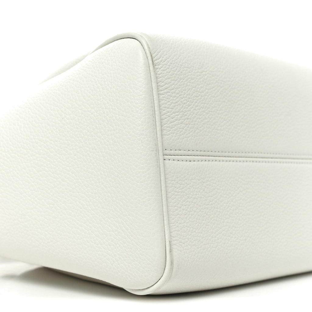 Calfskin Cuir Small Triomphe Cabas Drawstring White