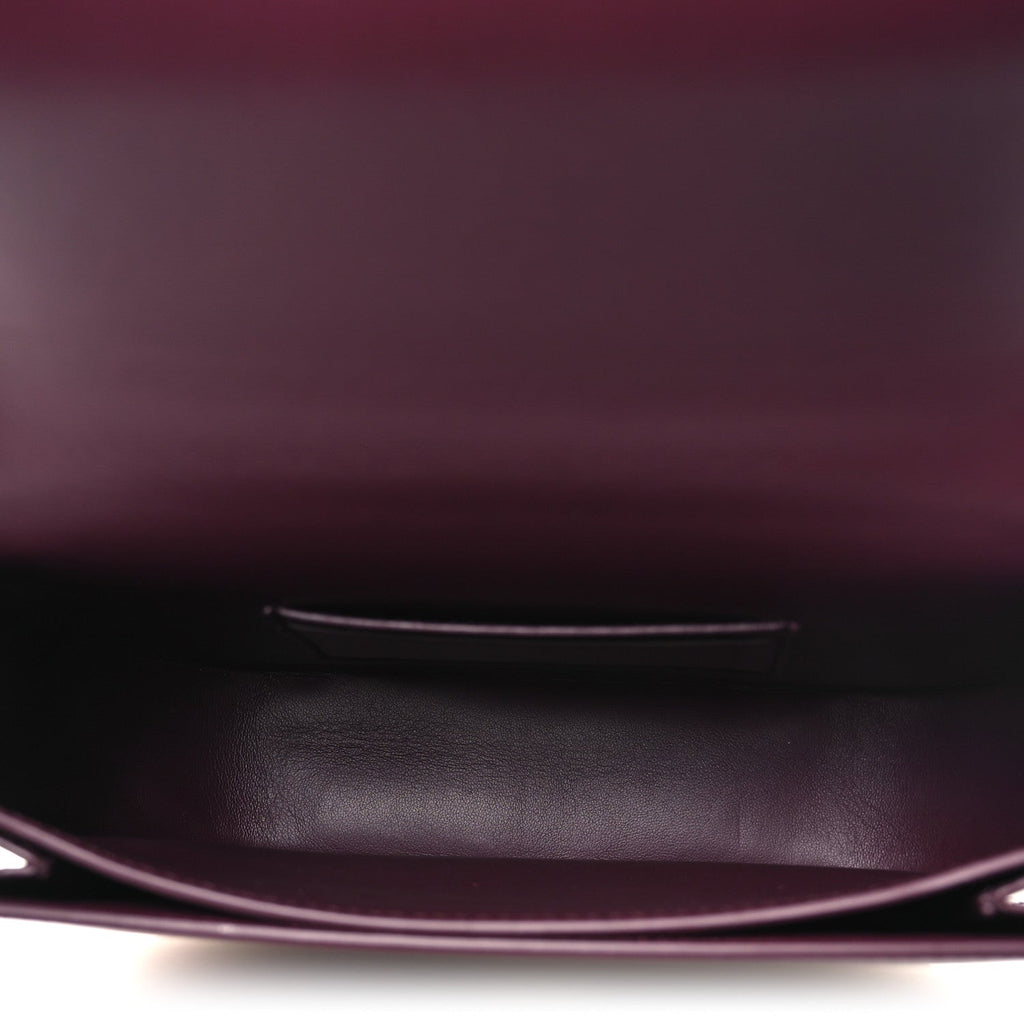 Calfskin Double Gancini Crossbody Plum
