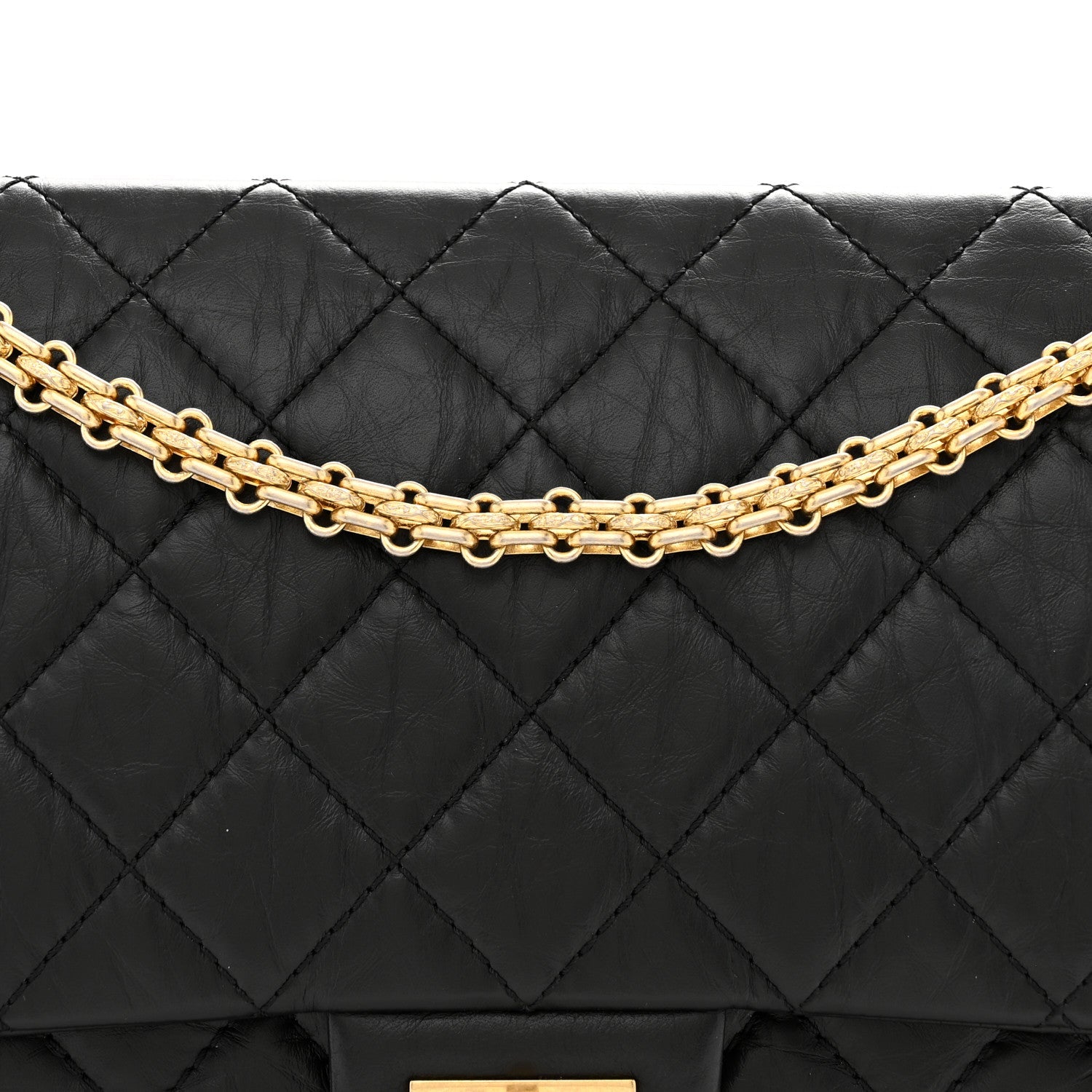 Aged Calfskin Quilted 2.55 Reissue 226 Flap Black