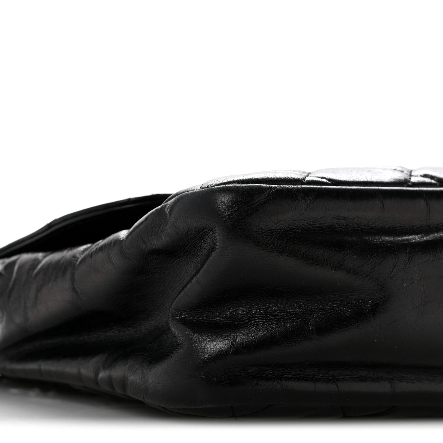 Glazed Calfskin Quilted Small CC Delivery Tote Black