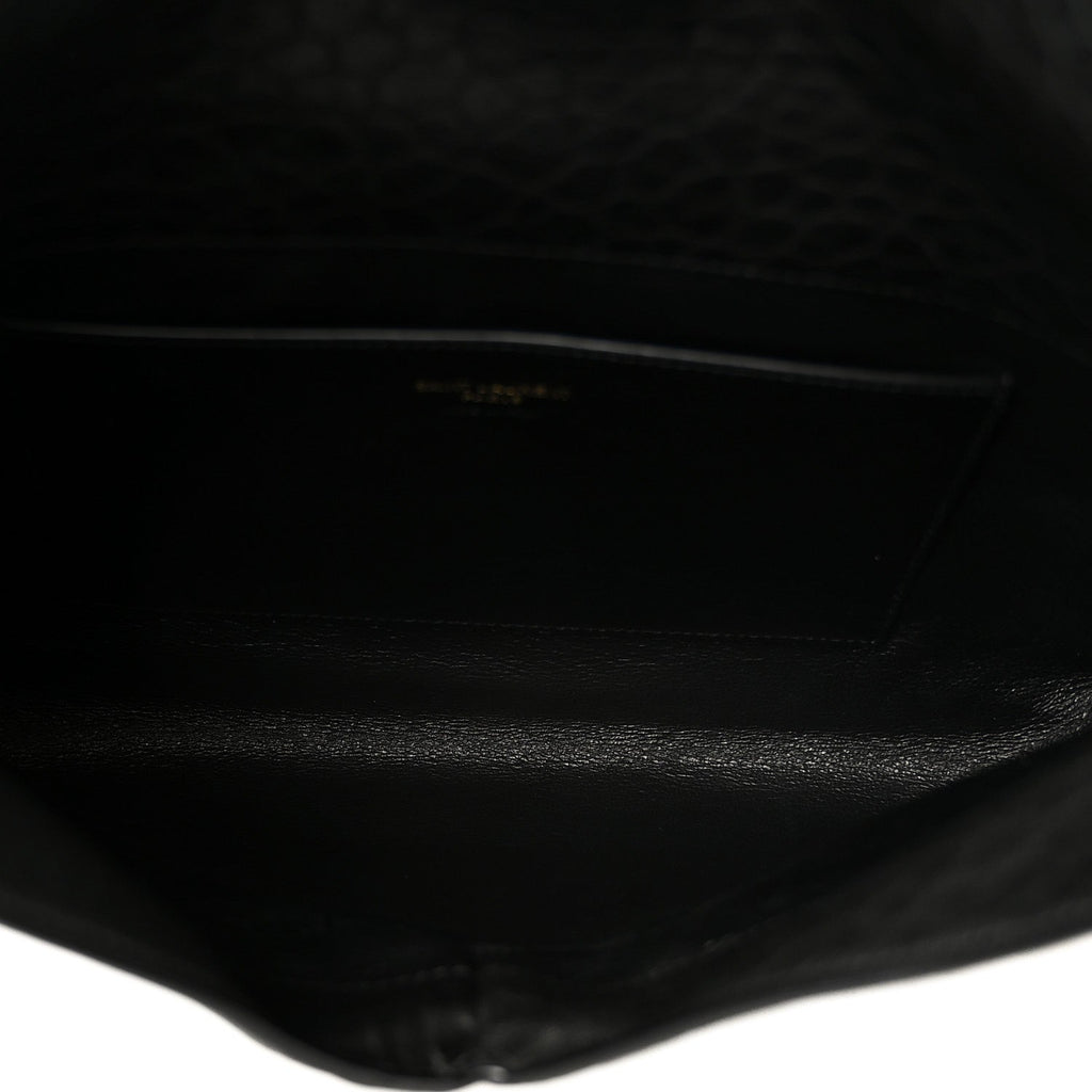 Grained Lambskin Cassandre Envelope Pouch Black