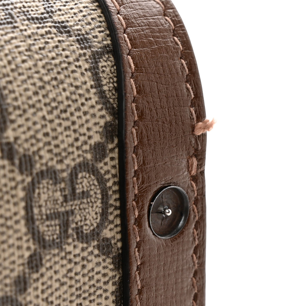 GG Supreme Monogram Mini Horsebit 1955 Crossbody Bag Beige Brown Sugar