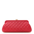 Lambskin Quilted Timeless Clutch Fuchsia