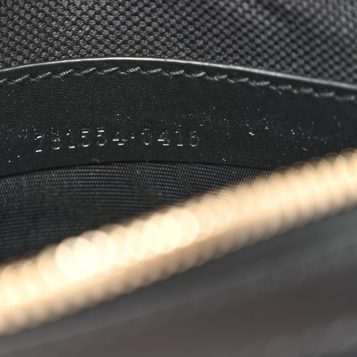 Calfskin GG Super Mini Debossed Chain Wallet Black
