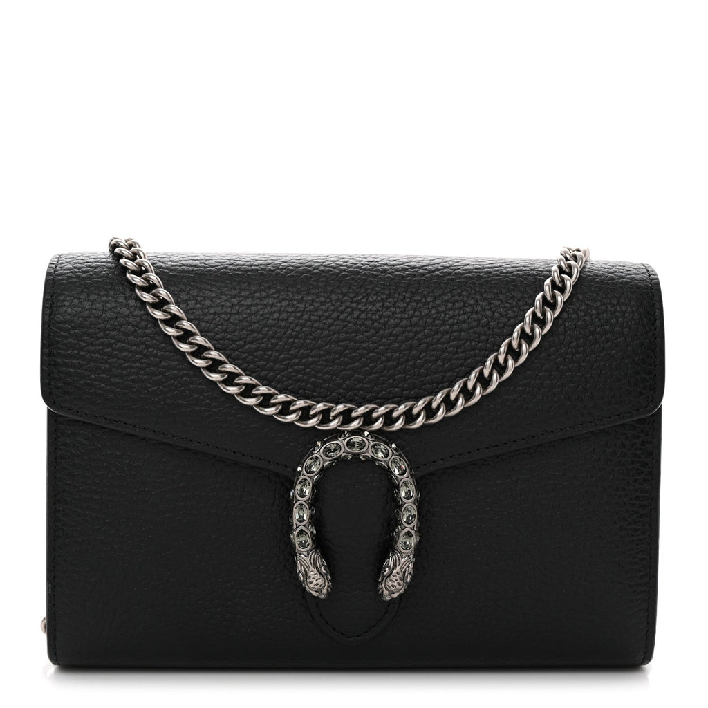 Calfskin Mini Dionysus Chain Wallet Black