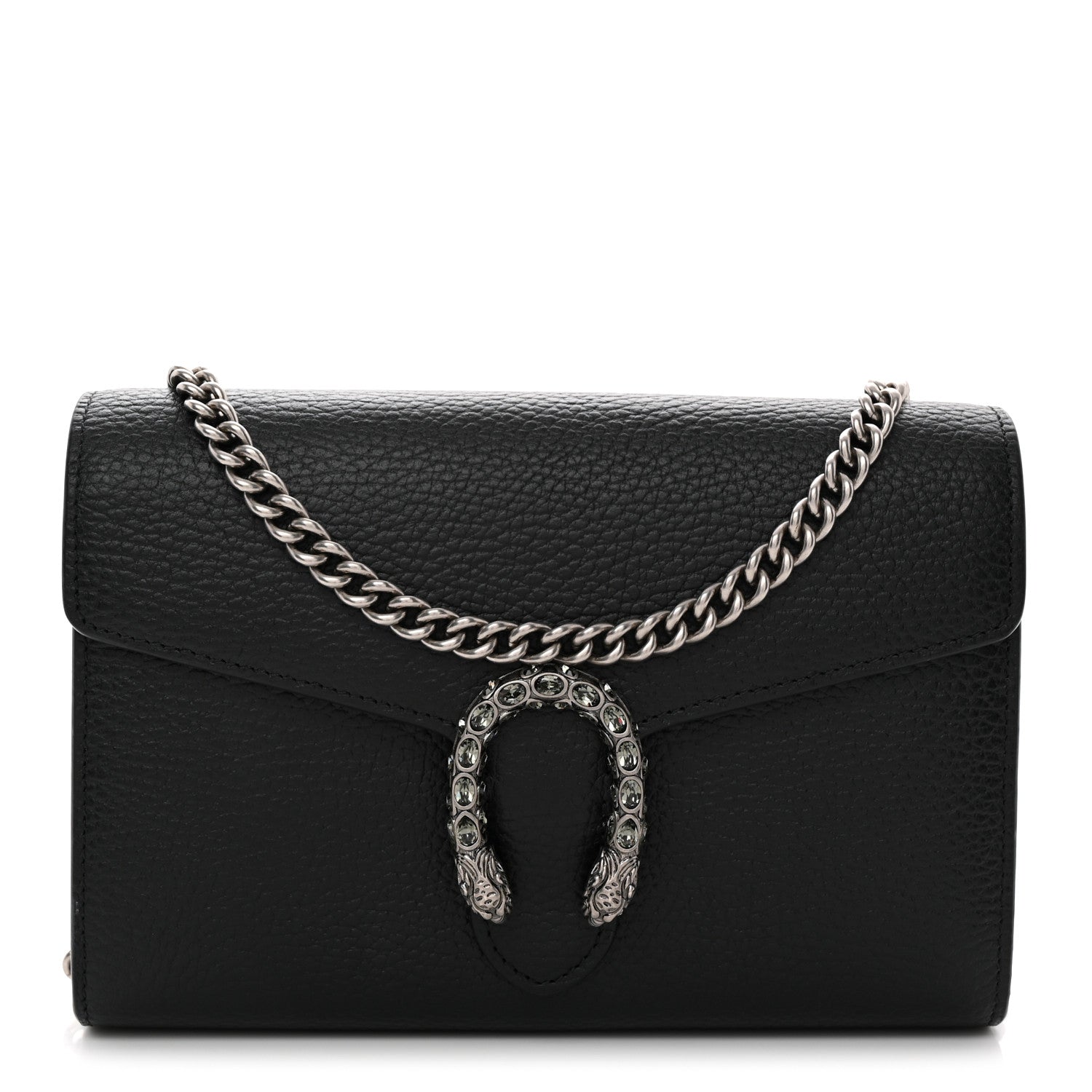 Calfskin Mini Dionysus Chain Wallet Black