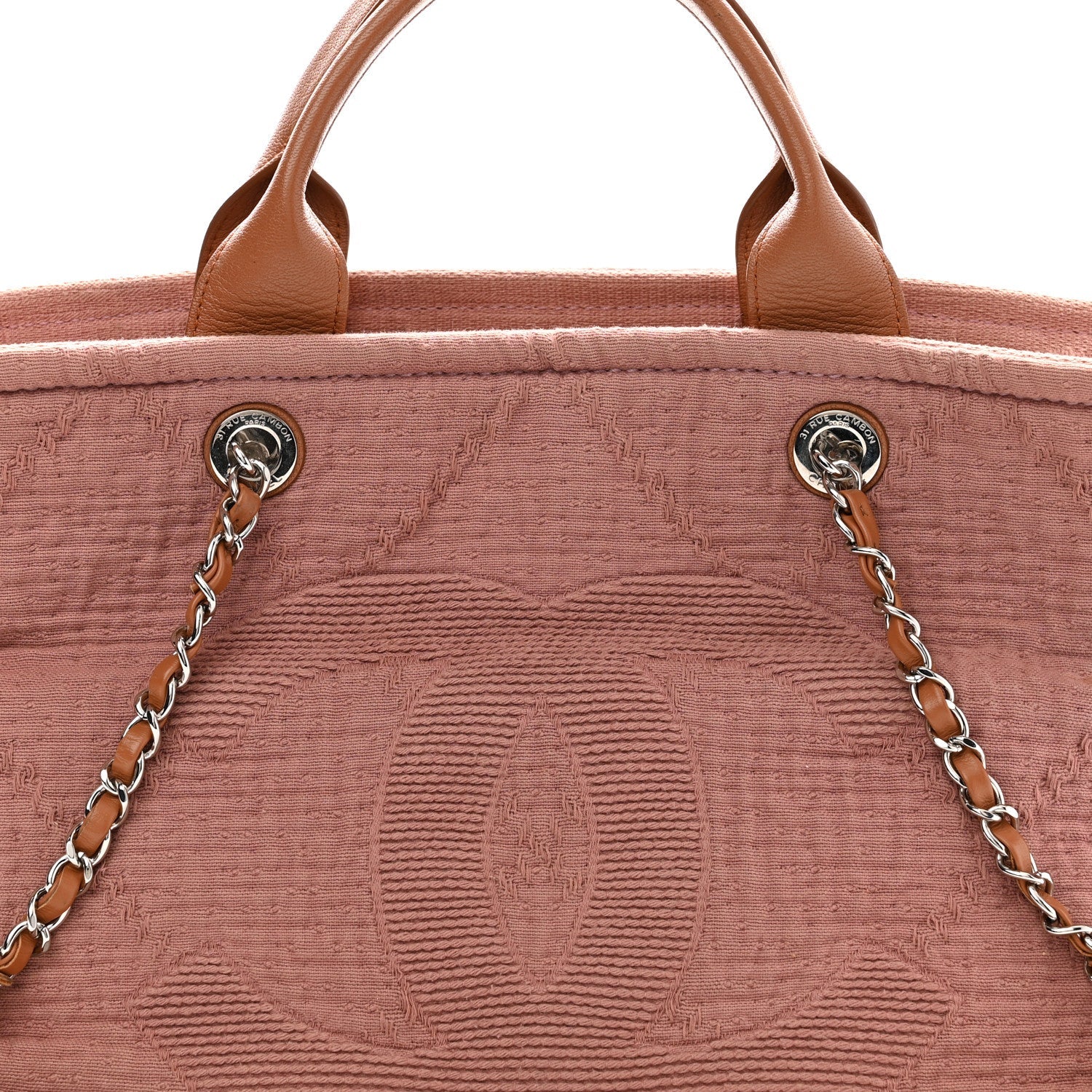 Canvas Large Double Face Shopping Tote Dark Pink