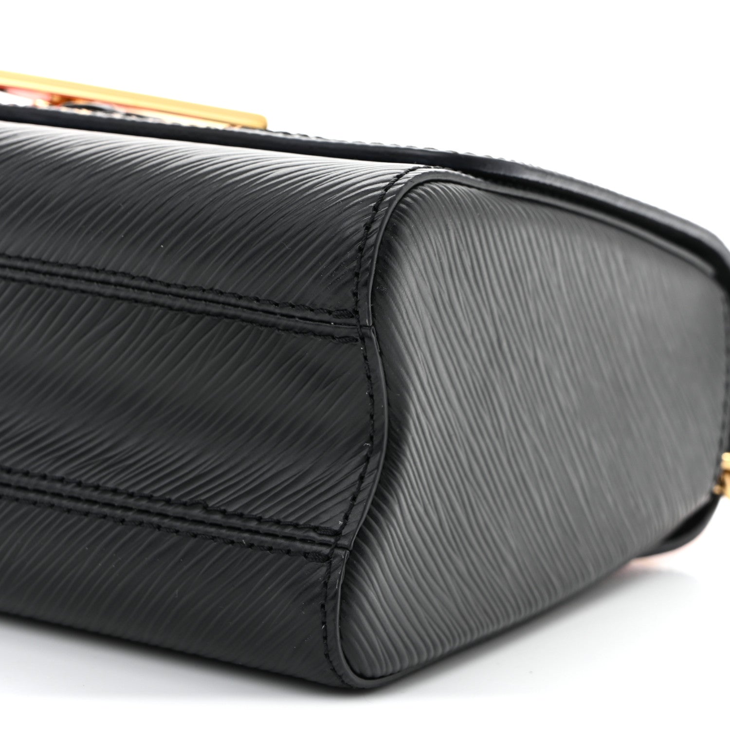 Epi Jungle Twist Shoulder Bag MM Black Coquelicot