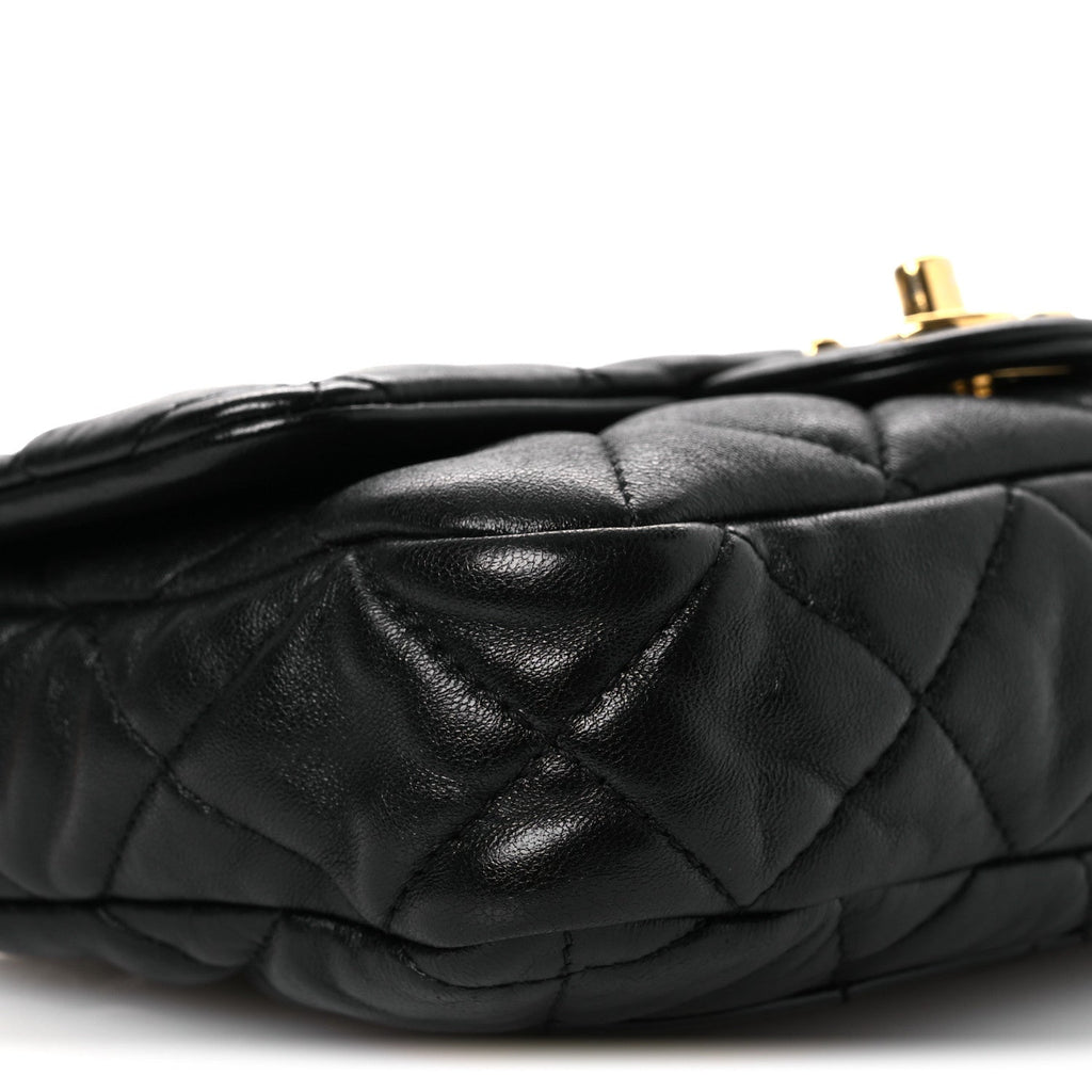 Lambskin Quilted Small Funky Town Flap Black